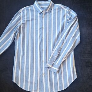 Classic Blue and White Striped Men's Shirt